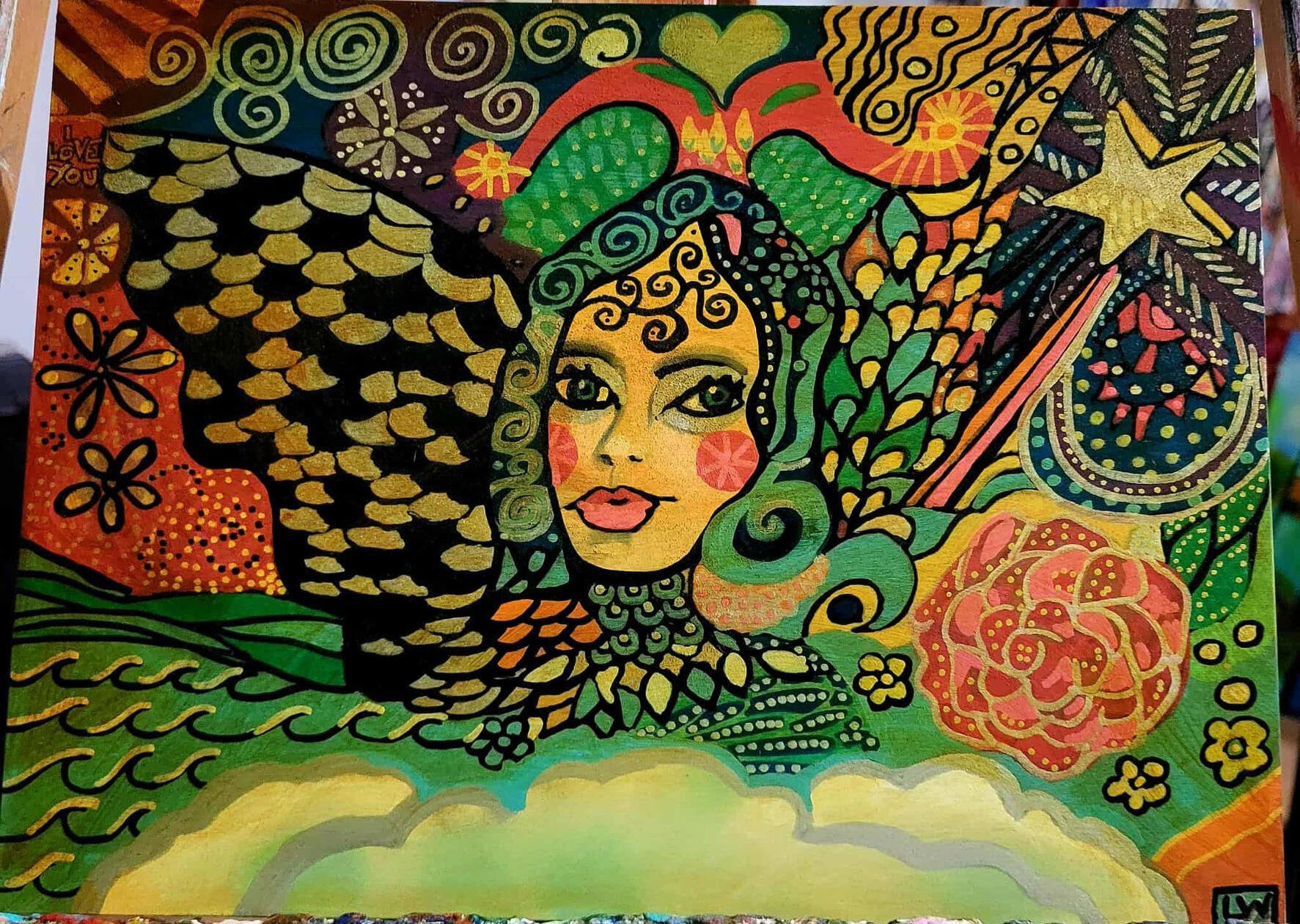 i love you 9x12 acrylic on board $75