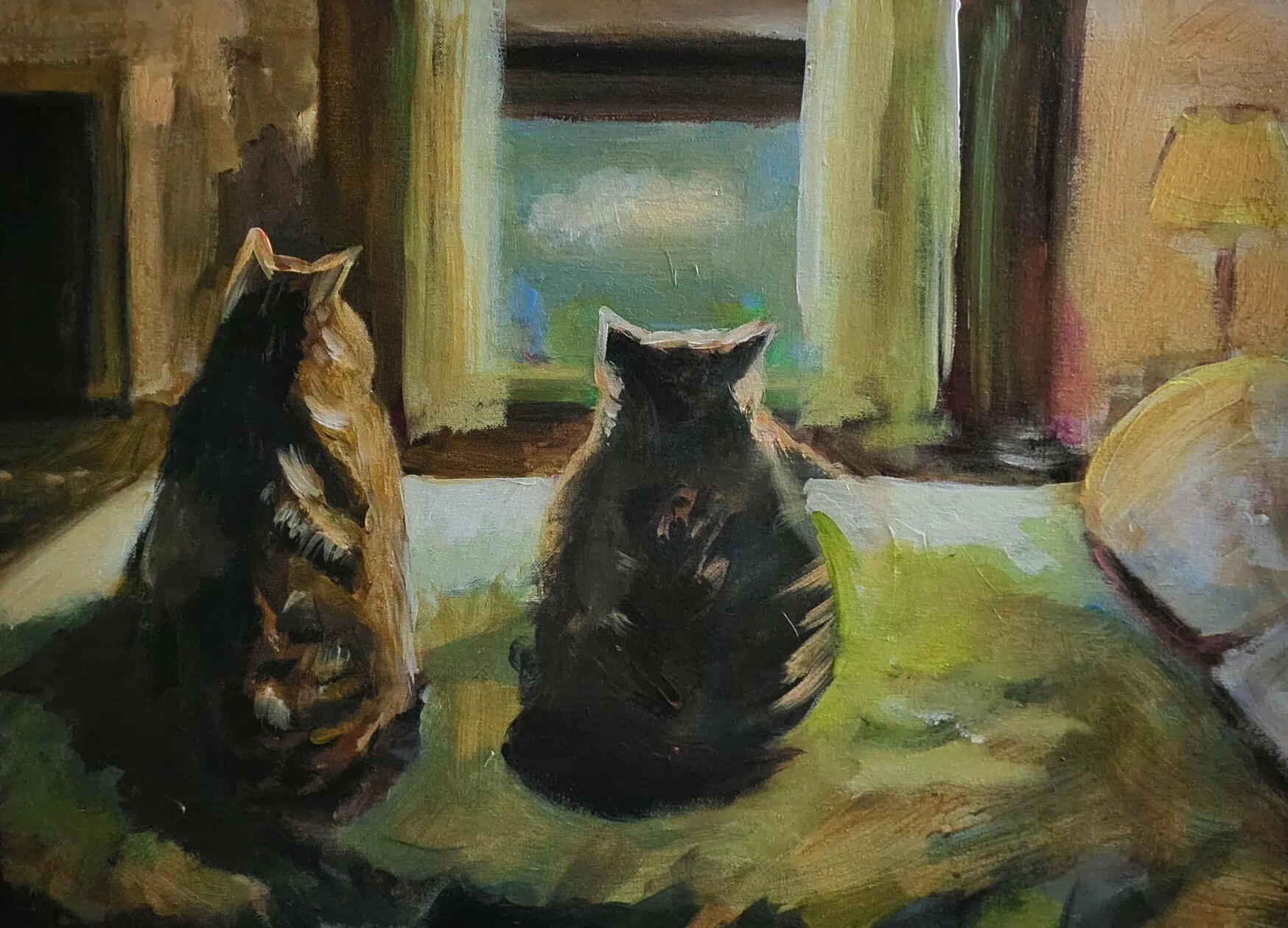 the evening mews 18x24 acrylic on board SOLD