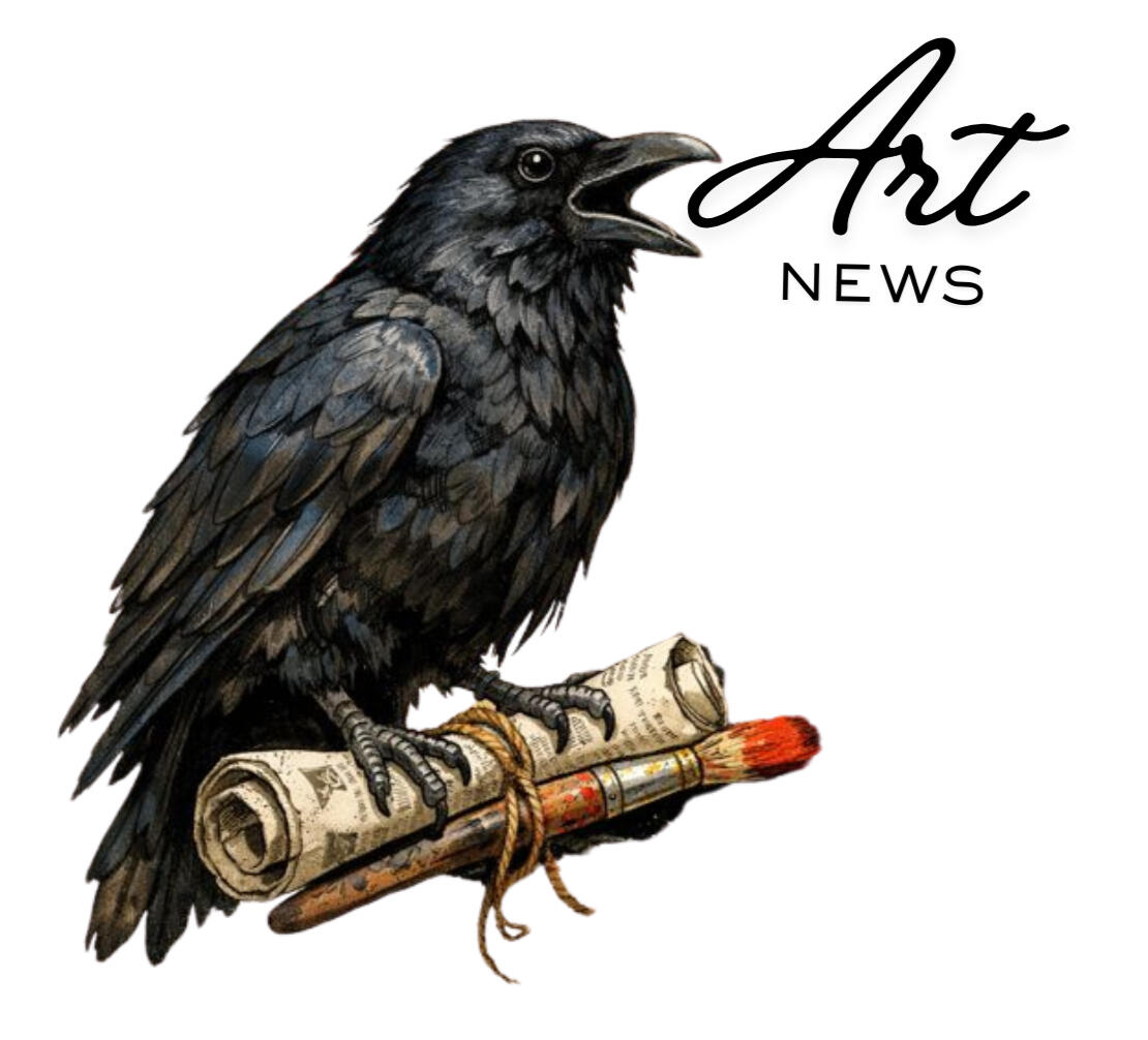 photo by Lucie Walker photof of a ceramic crow, a ceramic plate of gemstones, a lit salt lamp, a fern, some hanging ornaments in a window